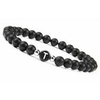 Bracelet noir initiale - lettre