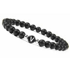 Bracelet noir initiale - lettre