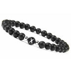 Bracelet noir initiale - lettre