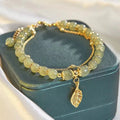Pulsera de Perlas Verde Hoja