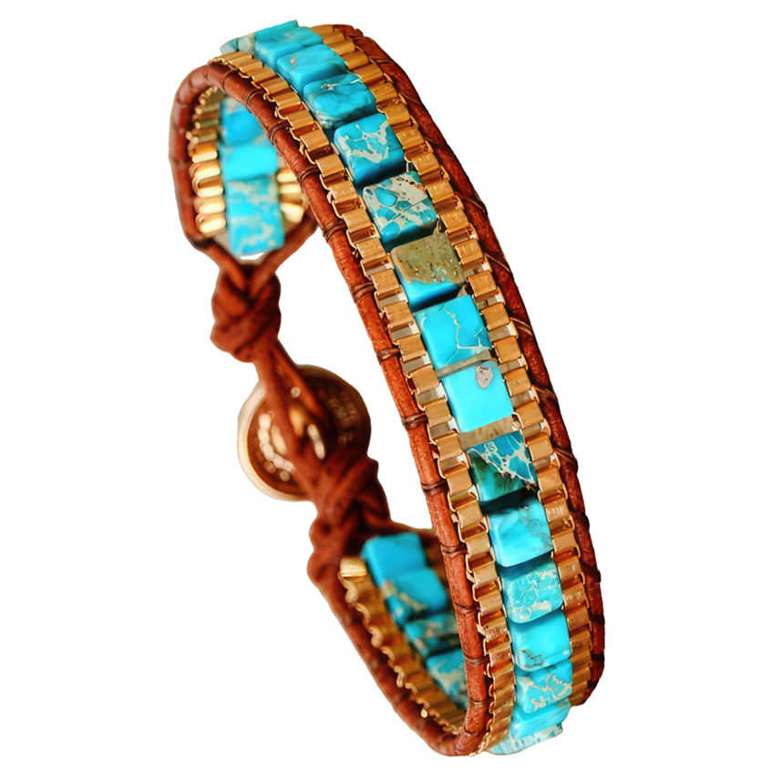 Pulsera de Piedra Jaspe Turquesa