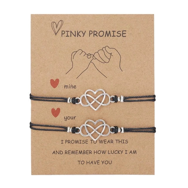 Pulsera para Pareja Enamorada (Set de 2 Pulseras) corazón infinito