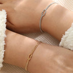 Pulsera para Pareja Nudo Entrelazado Oro y Plata (Juego de 2 Pulseras)