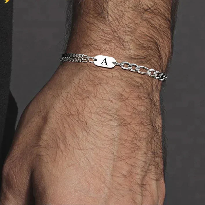 Bracelet pour homme initiale - lettre