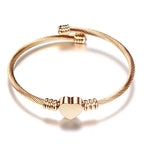 Pulsera Ajustable Corazón Esclava Mujer oro rosa