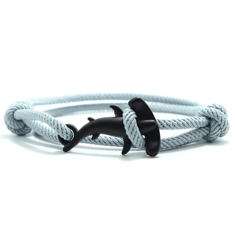 Pulsera Tiburón Martillo negro y gris