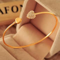 Pulsera Retro con Corazón y Cristal