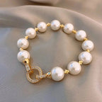 Pulsera Retro de Perlas y Circonio