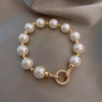 Pulsera Retro de Perlas y Circonio