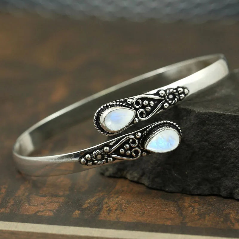 Pulsera Retro Gourmette Gota de Agua azul