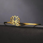 Pulsera Rígida Flor de Loto Mujer oro