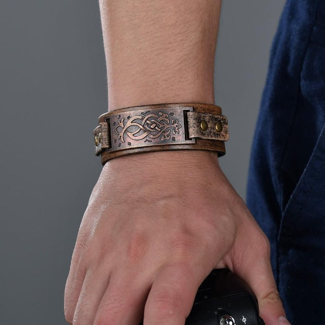 Pulsera Escandinava de Cuero para Hombre