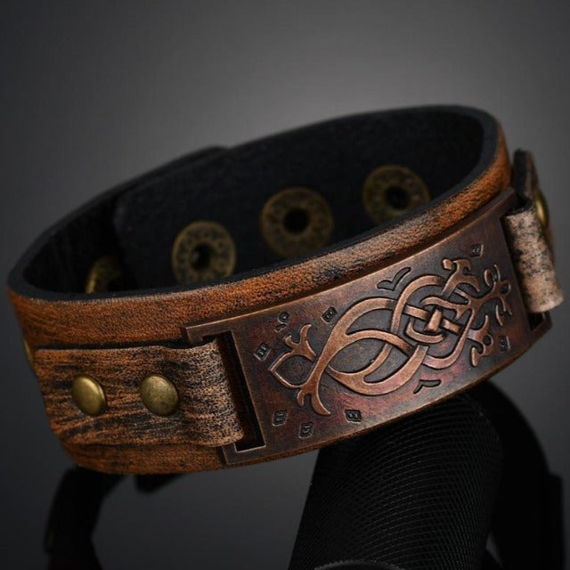 Pulsera Escandinava de Cuero para Hombre
