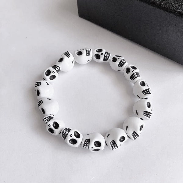 Pulsera Cabeza de Calavera Blanco & Negro blanco