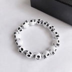 Pulsera Cabeza de Calavera Blanco & Negro blanco