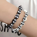 Pulsera Cabeza de Calavera Blanco & Negro