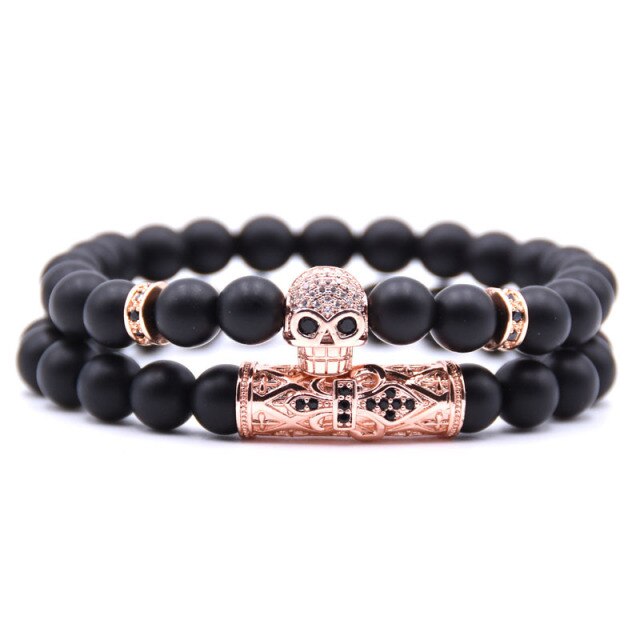Pulsera Calavera Mujer oro rosa