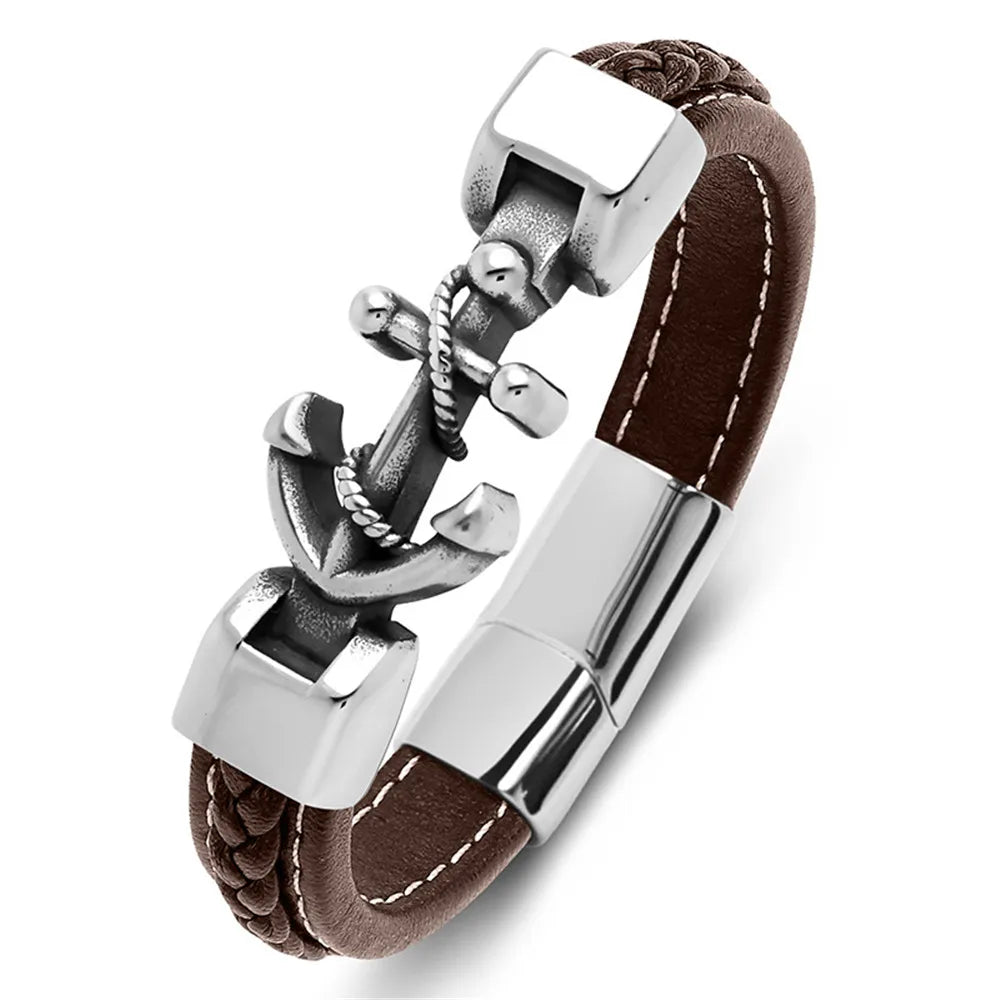 Bracelet torsadé ancre