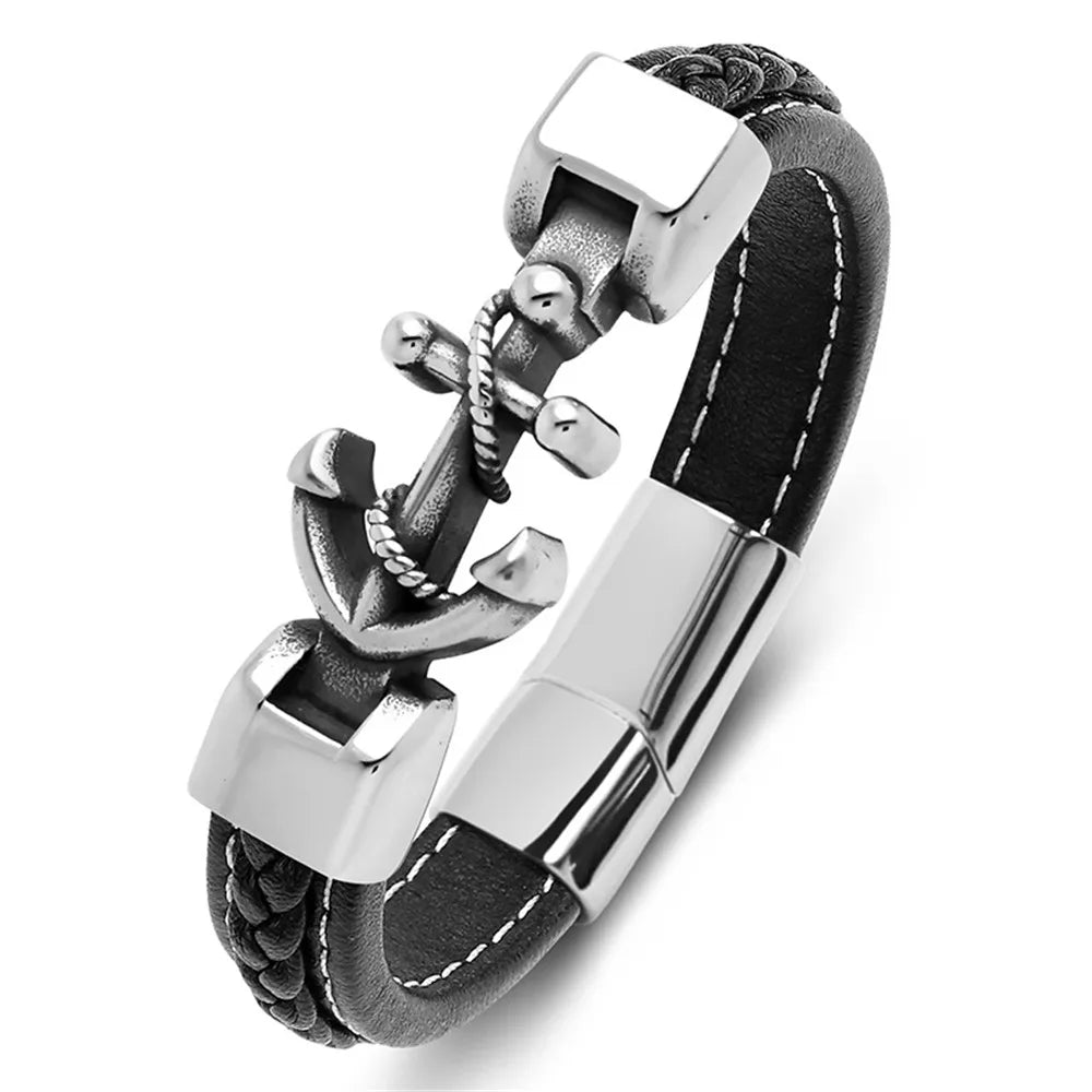Bracelet torsadé ancre