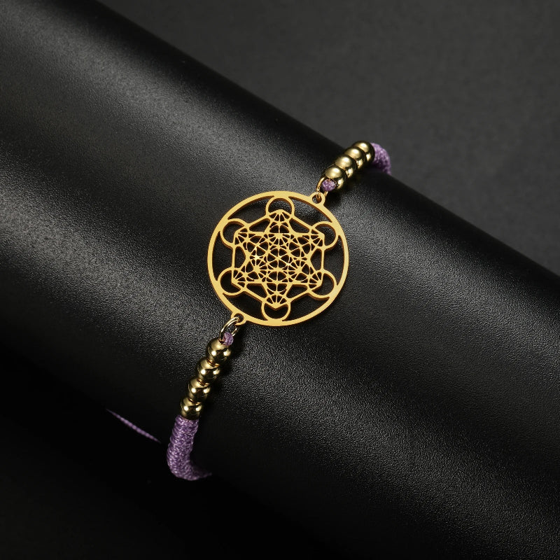 Pulsera Colorida de Mujer Cubo de Metatrón violeta