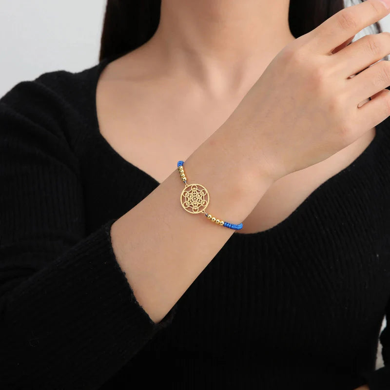 Pulsera Colorida de Mujer Cubo de Metatrón azul