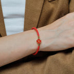 Pulsera Trenzada de Cuero con Trébol de 4 Hojas