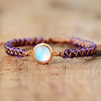 Pulsera Trenzada con Piedras Naturales para Mujer amatista