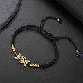 Pulsera Trenzada Triple Luna Brujería Pulsera Wicca negra