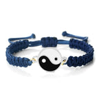 Pulsera Trenzada Yin Yang azul y plata