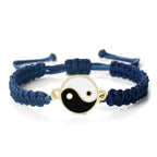 Pulsera Trenzada Yin Yang azul y oro