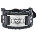 Pulsera Triple Luna de Cuero Hechicería Wicca 6