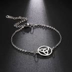 Pulsera Triquetra Nudo de la Trinidad Celta en plata