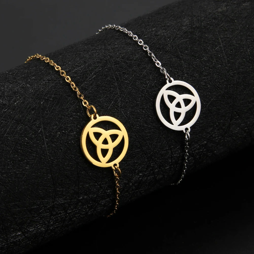 Pulsera Triquetra Nudo de la Trinidad Celta en plata