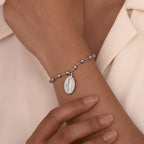 Pulsera Virgen María Pulsera Cristiana de plata