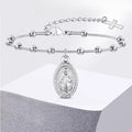 Pulsera Virgen María Pulsera Cristiana de plata