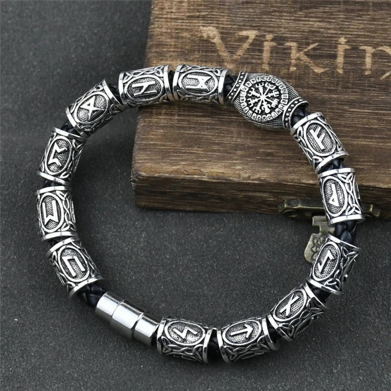 Pulsera Vikinga con Runas Celtas de plata
