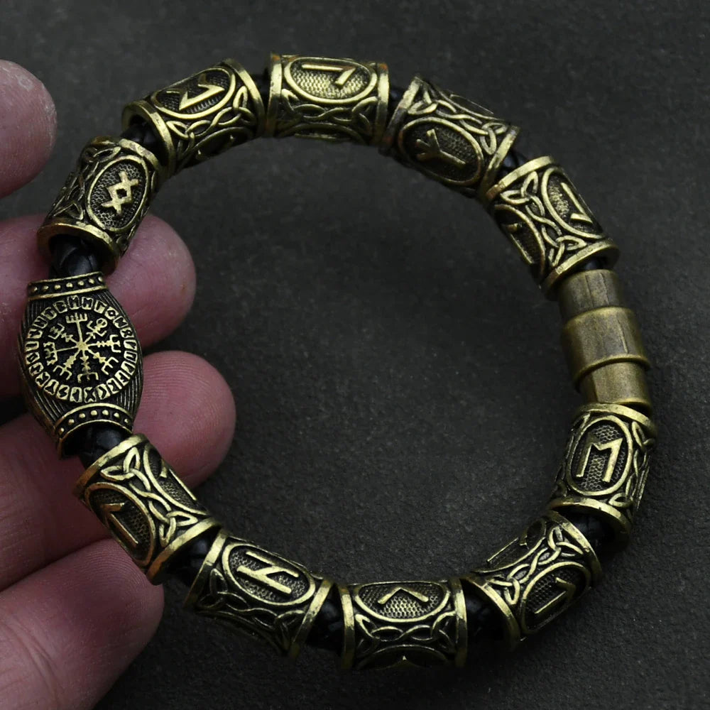 Pulsera Vikinga con Runas Celtas de bronce