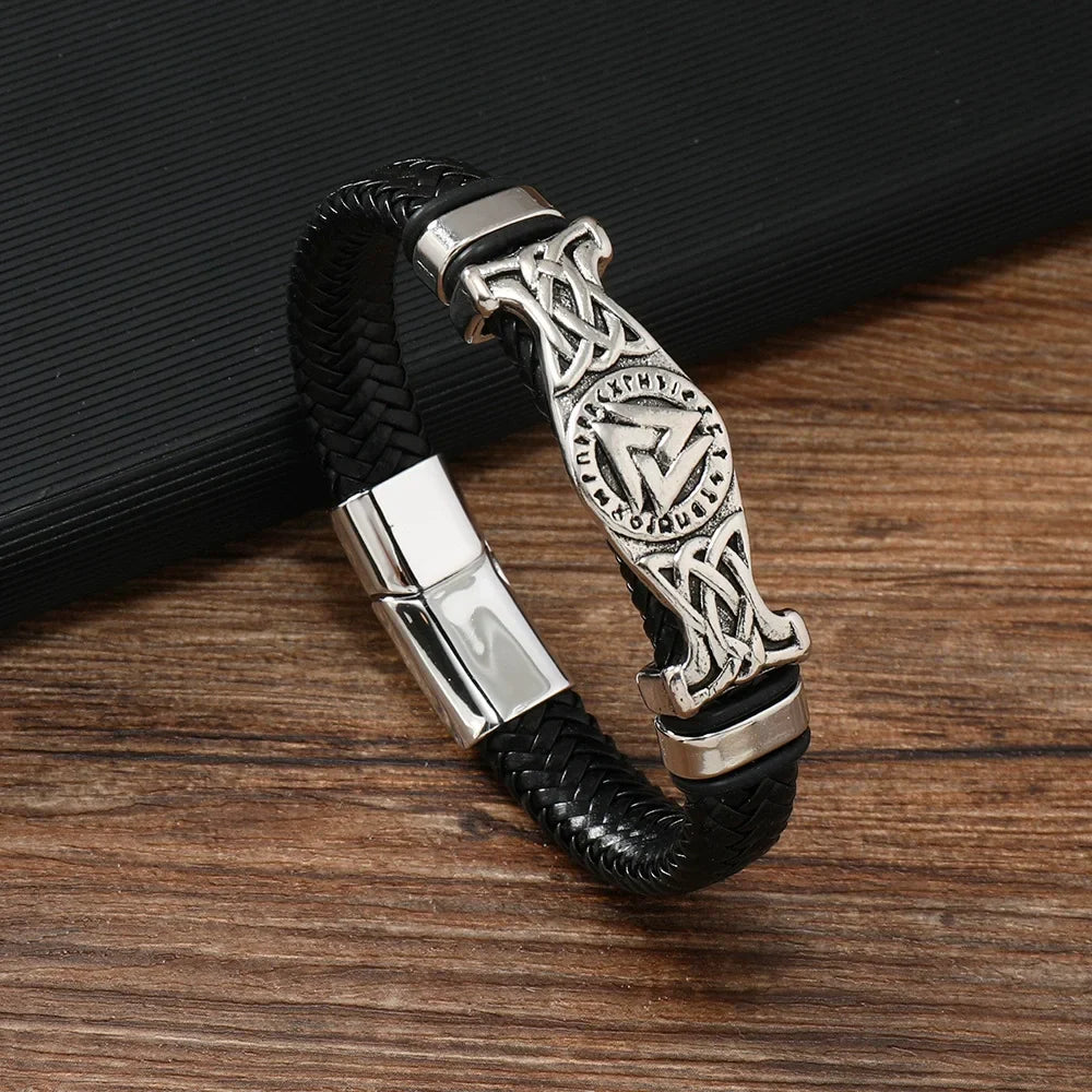 Pulsera Vikinga Valknut para Hombre