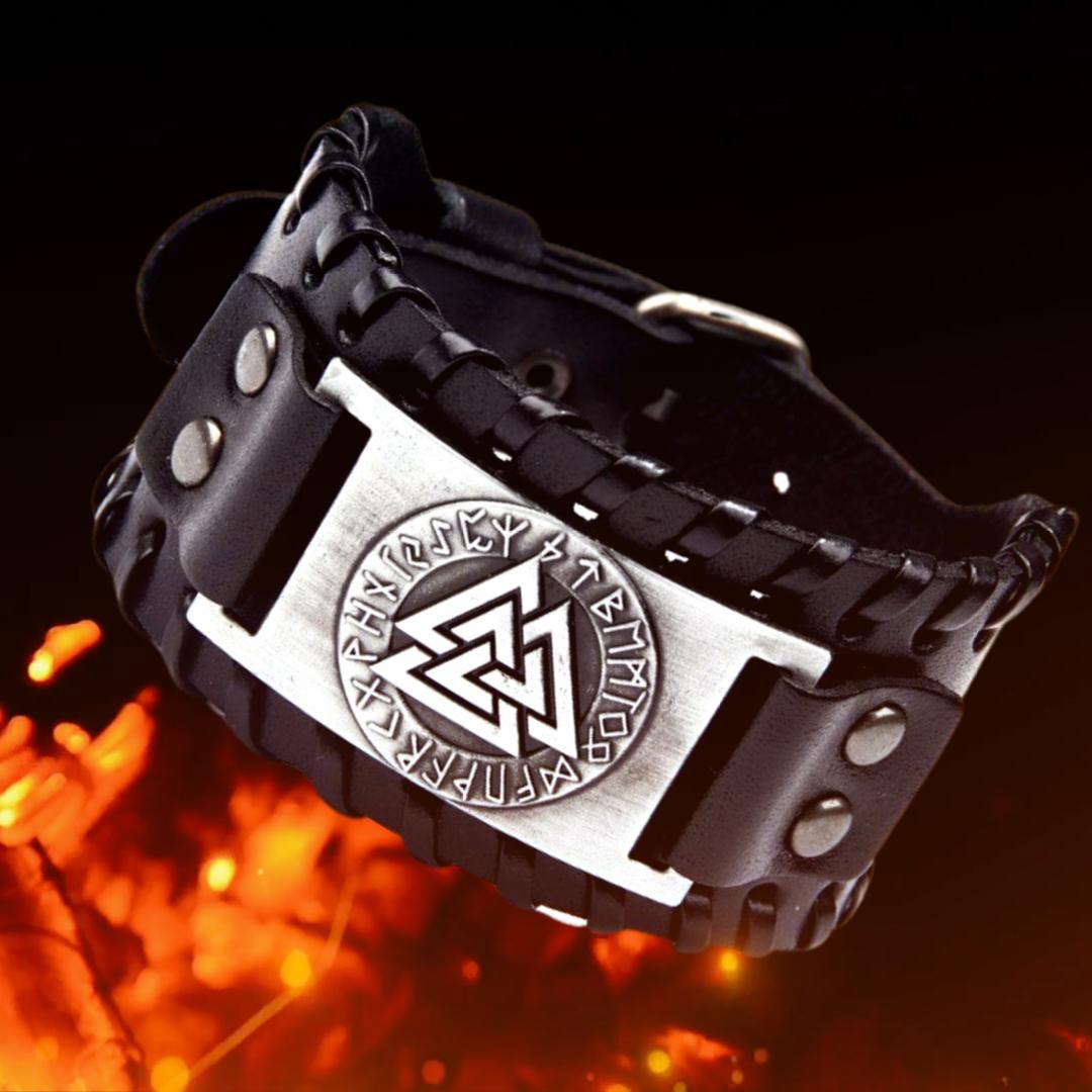 Pulsera Vikinga Valknut plata