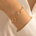 Lote de 2 Pulseras con Tréboles de 4 Hojas oro