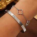 Lote de 2 Pulseras con Tréboles de 4 Hojas plata