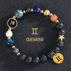 Pulseras de Piedra de Lava 12 Constelaciones Signos Astrológicos del Zodiaco géminis
