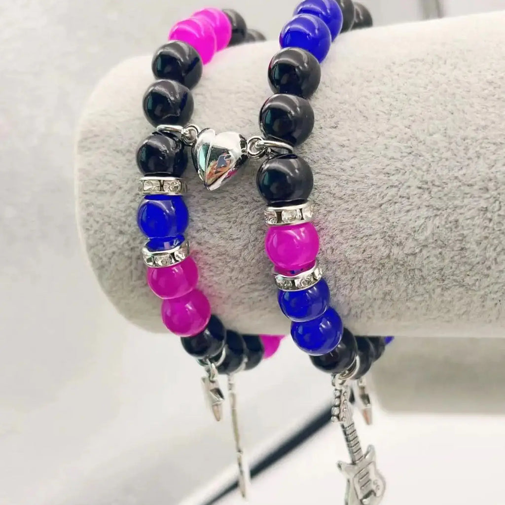 Pulseras para Parejas Guitarra Gourmette Magnética