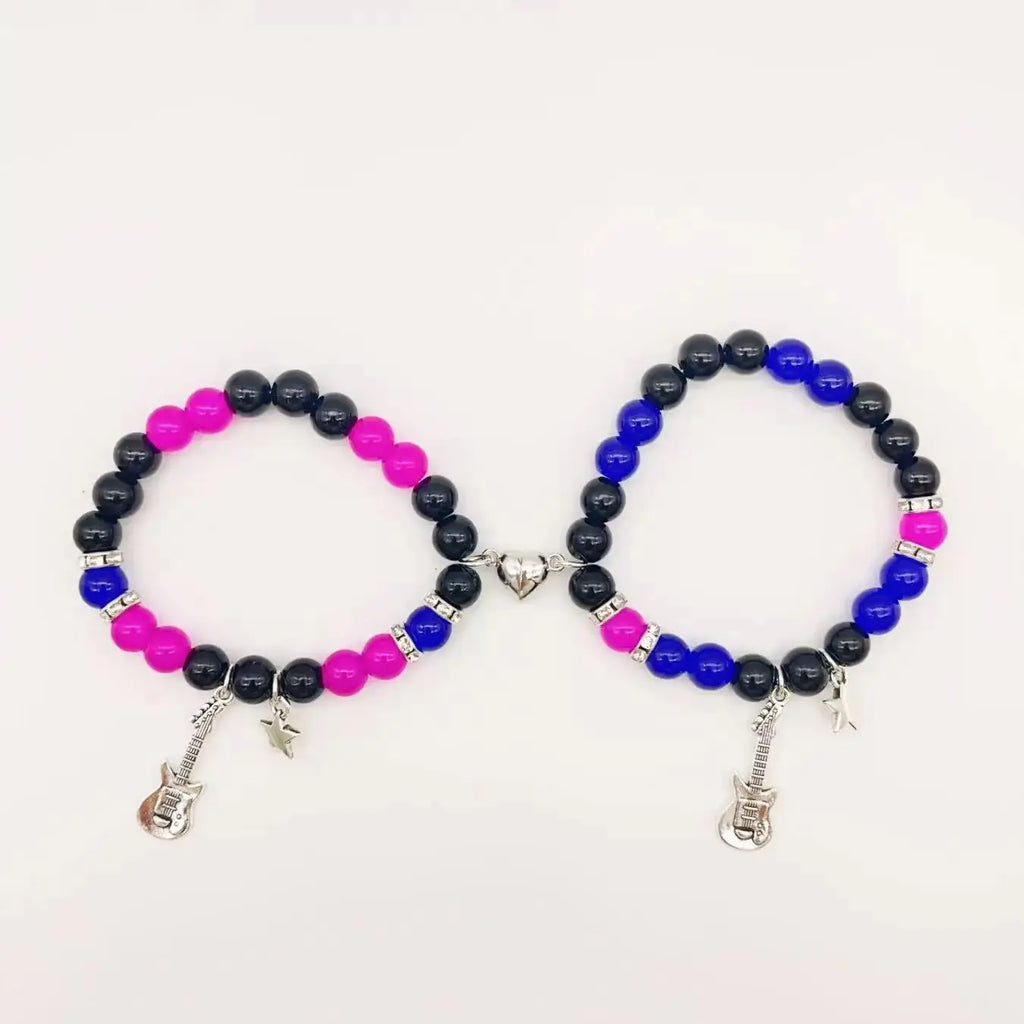 Pulseras para Parejas Guitarra Gourmette Magnética