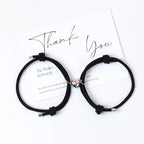 Pulseras para Parejas de Amigos Esclava Corazón Magnético 5