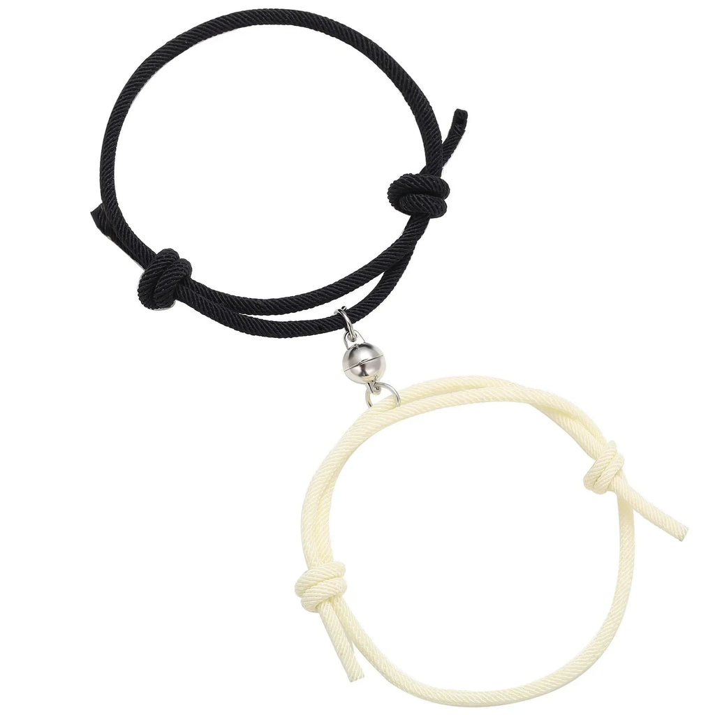 Pulseras para Parejas de Amigos Esclava Corazón Magnético 6