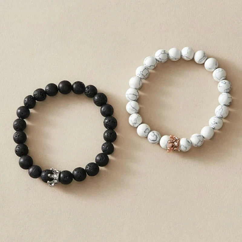 Pulseras para Parejas Gourmette Corona Rey & Reina
