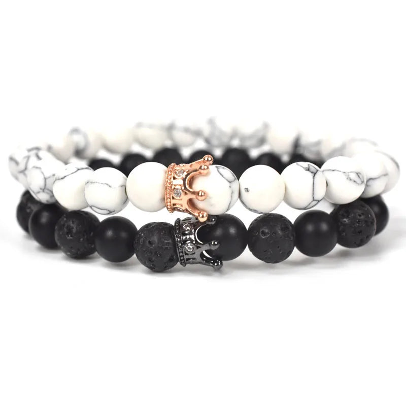 Pulseras para Parejas Gourmette Corona Rey & Reina