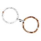 Pulseras para Parejas Pulsera Magnética de Perlas blanco y marrón