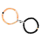 Pulseras para Parejas Pulsera Magnética de Perlas piedra de sol y negro